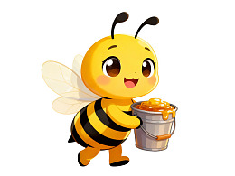 卡通蜜蜂手提蜂蜜桶图片