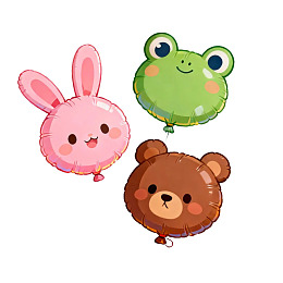 三只卡通动物造型气球