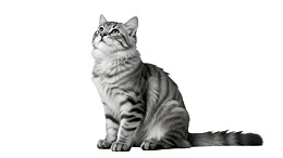 灰白条纹猫仰望姿态图片