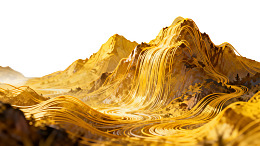 金色波浪山脉景观图片