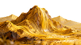 金色波浪山脉景观图片