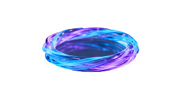 蓝紫交织的抽象环形光影