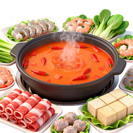 火锅番茄美食食材盛宴