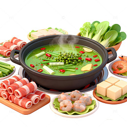 美食藤椒火锅插画设计素材