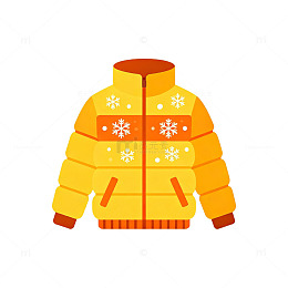 卡通风黄色羽绒服设计素材