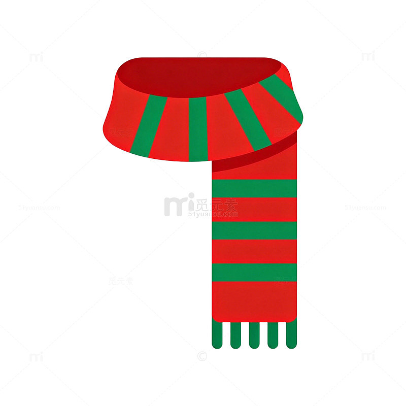 卡通风格圣诞围巾插画素材