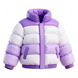 紫色拼接羽绒服女童外套