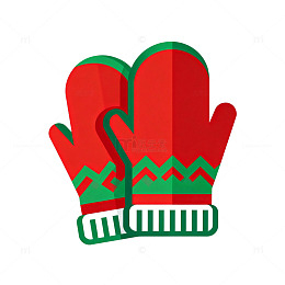 圣诞红绿手套图案