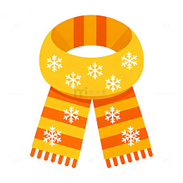 卡通风格黄色围巾设计元素