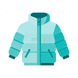扁平风羽绒服插画设计素材