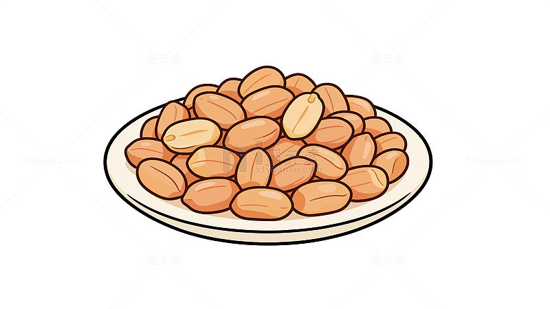 一盘花生矢量图