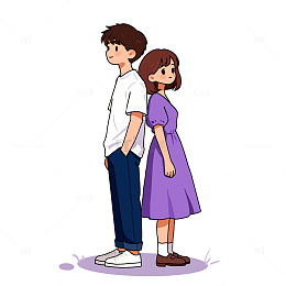 情人节手绘情侣