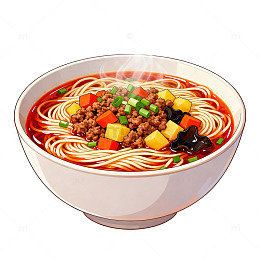 美食插画哨子面