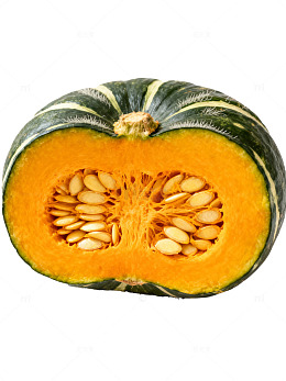 南瓜横切面特写摄影