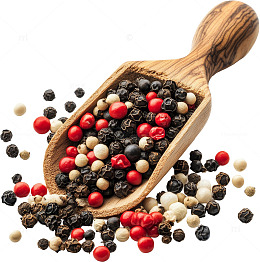 木勺多彩胡椒粒美食摄影图