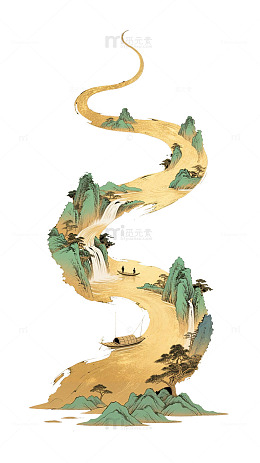 山水画卷古风诗意