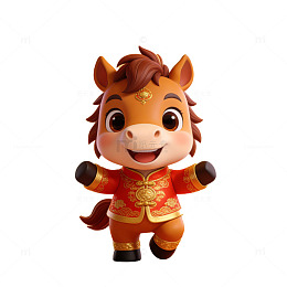 可爱卡通马年形象设计
