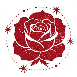 玫瑰印花风格图案设计素材
