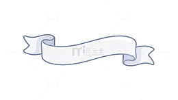 简约丝带装饰图案设计元素