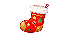 圣诞节红色圣诞袜卡通插画