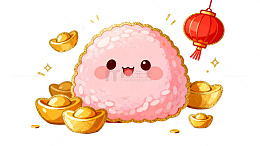 可爱卡通汤圆庆祝新年