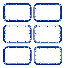 蓝色边框标签设计素材