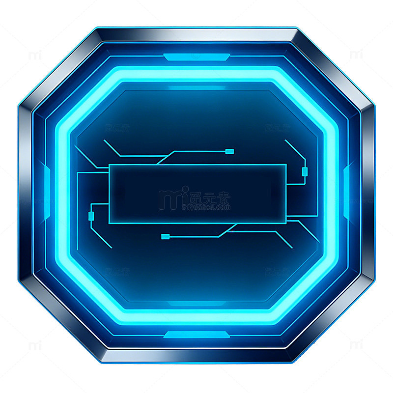 科技风蓝色发光界面设计元素