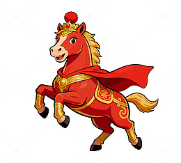 身披红袍喜庆马