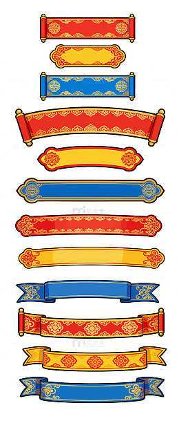 古典丝带标签素材