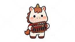 卡通小马持算珠图