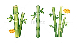 卡通竹子插画素材