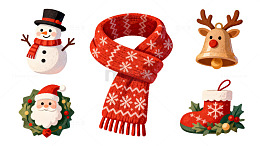 冬日节日卡通插画素材