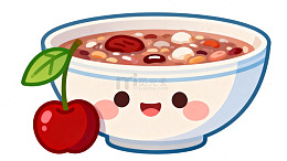 卡通风格甜品粥插画设计素材