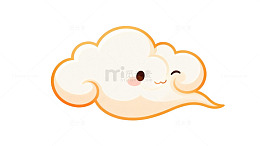 卡通云朵微笑表情包设计元素