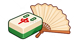 卡通麻将扇子图案设计素材