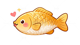 可爱卡通金鱼插画设计元素