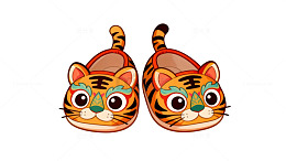 可爱老虎造型儿童鞋设计