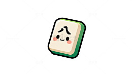 卡通可爱麻将牌插画设计元素