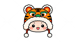 卡通老虎帽可爱头像设计