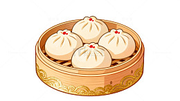 小笼包插画设计素材