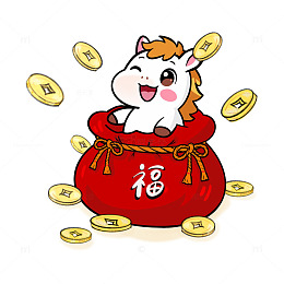 2026马年生肖福袋卡通马头像