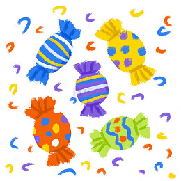 春节年货糖果多彩色卡通缤纷氛围组合