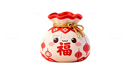 可爱福袋新年装饰素材