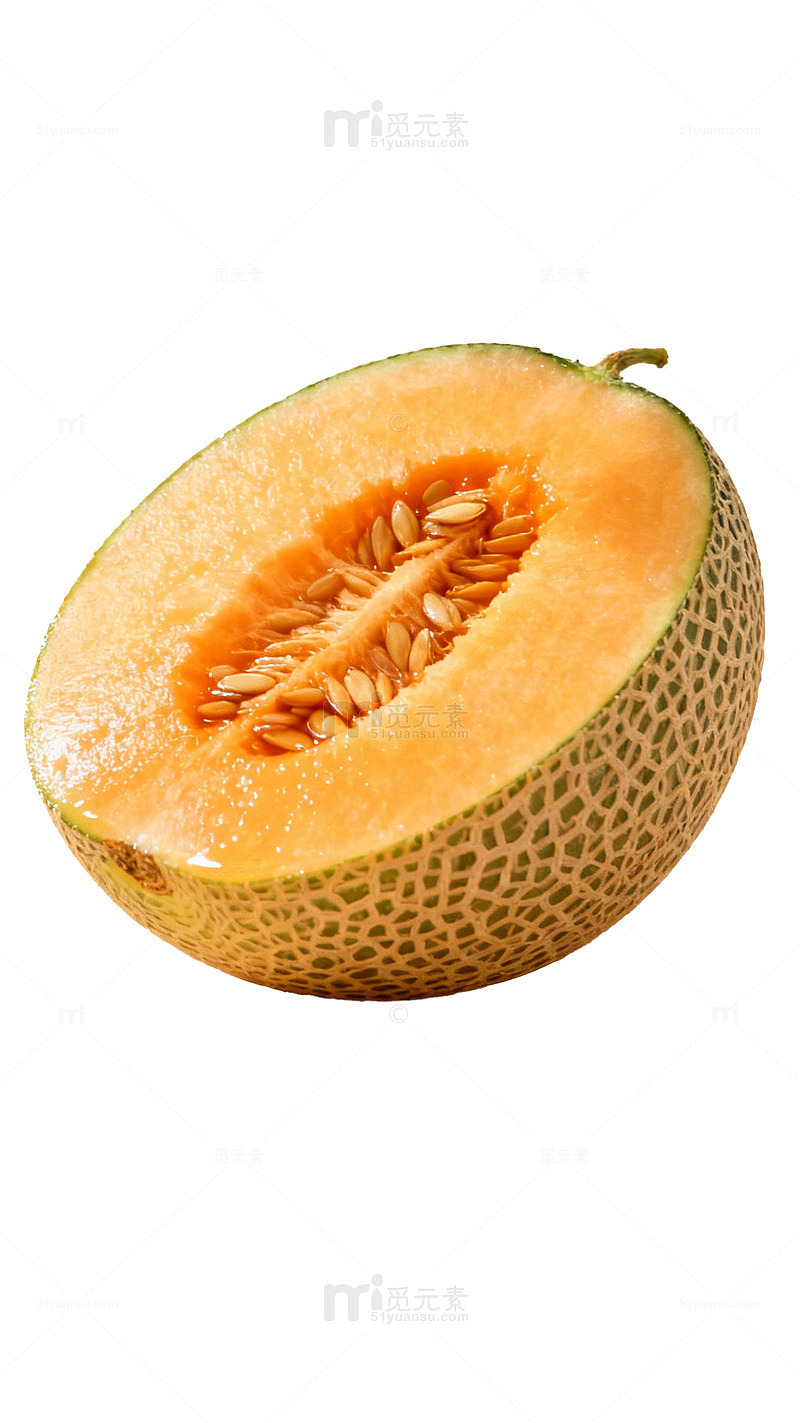 哈密瓜切开特写新鲜水果