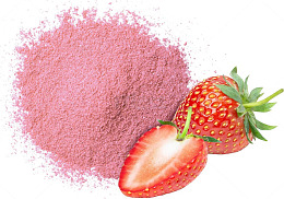 草莓粉与新鲜草莓插画素材