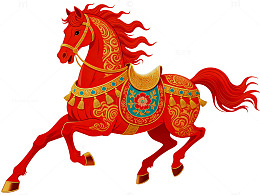 中国传统马匹插画