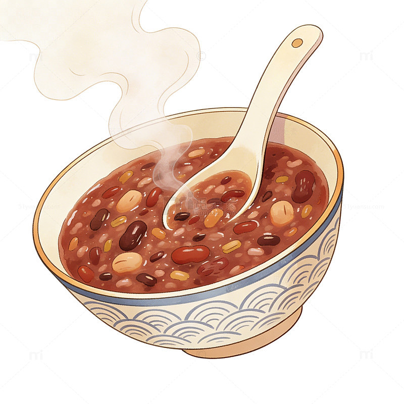 腊八节腊八粥国朝中国风插画过年元素