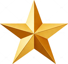 奢华金色立体金属星星