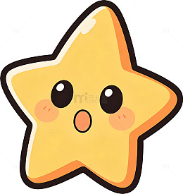 惊讶表情黄色卡通星星