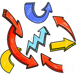 多彩箭头循环流动矢量素材